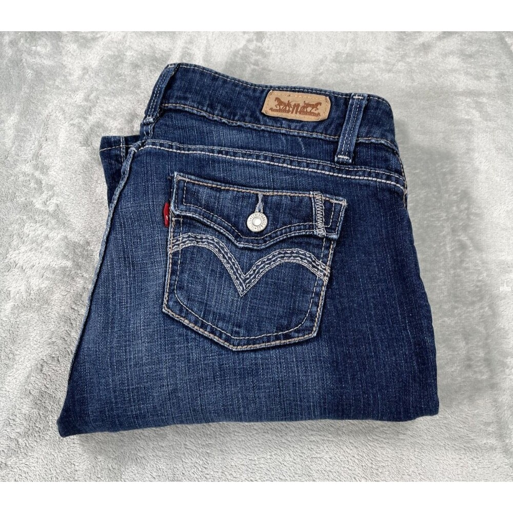 Levis 529 Curvy Bootcut Jeans Womens 32x30 Dark Wash Stretch Blank Tab Midrise